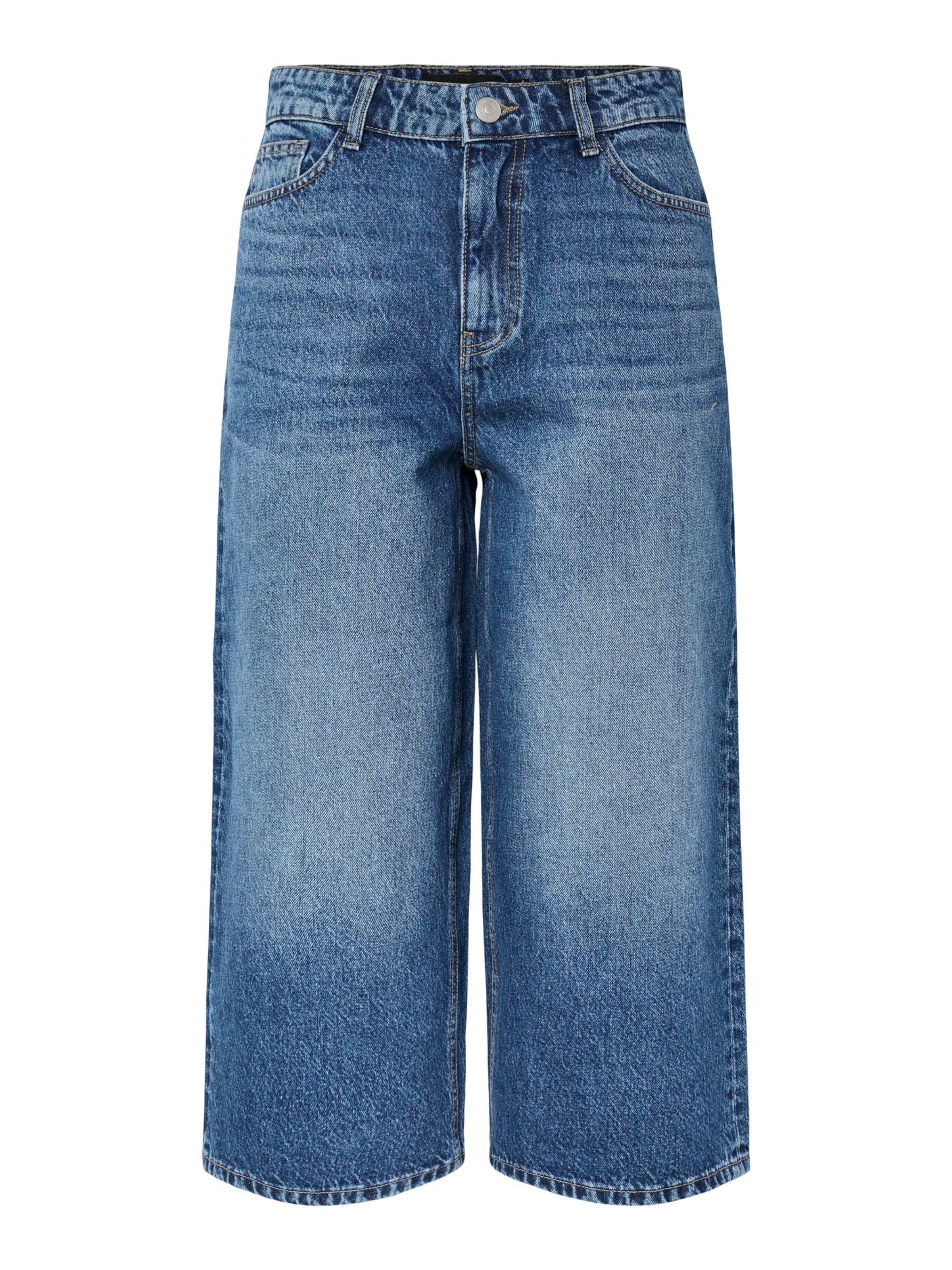 PIECES Wide leg Jeans 'PCKate' in Blauw: voorkant