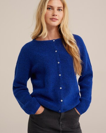 WE Fashion Knit cardigan in Blue: front