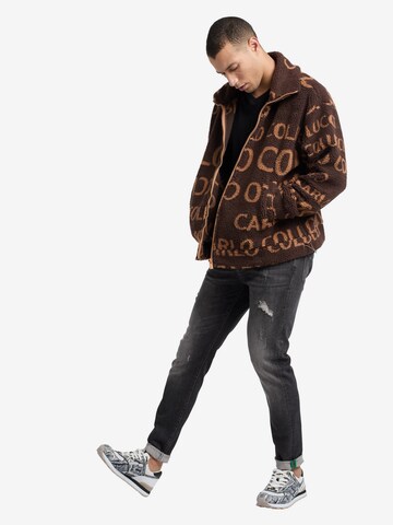 Carlo Colucci Zip-Up Hoodie ' DeLazzari ' in Brown