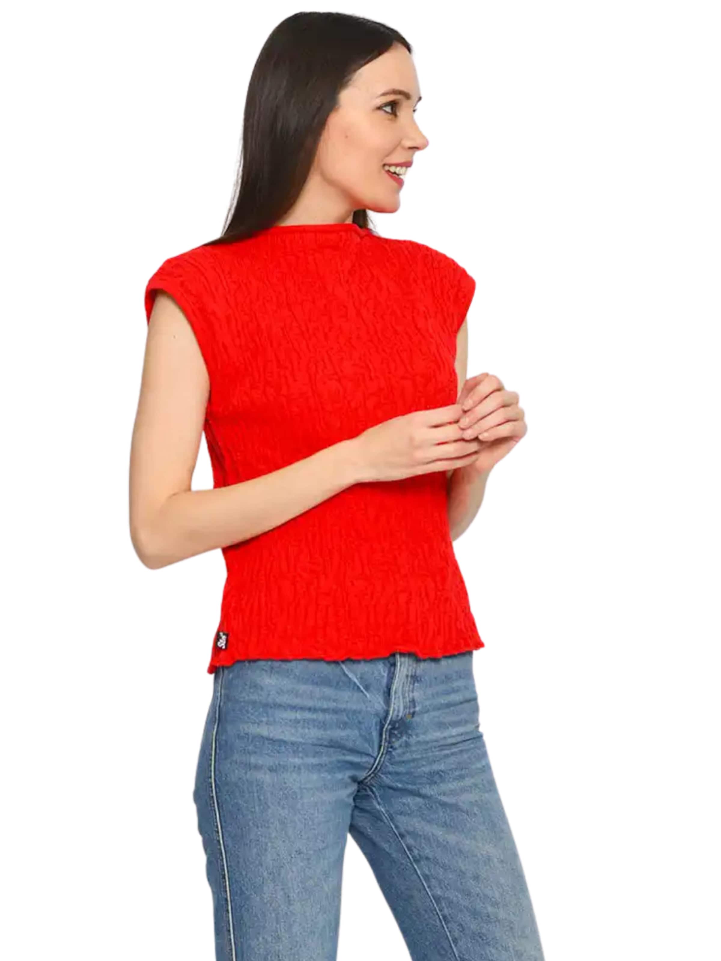 Süel knitwear Sticktop 'Wrinkled Texture'‌‌‌‌ in Rot