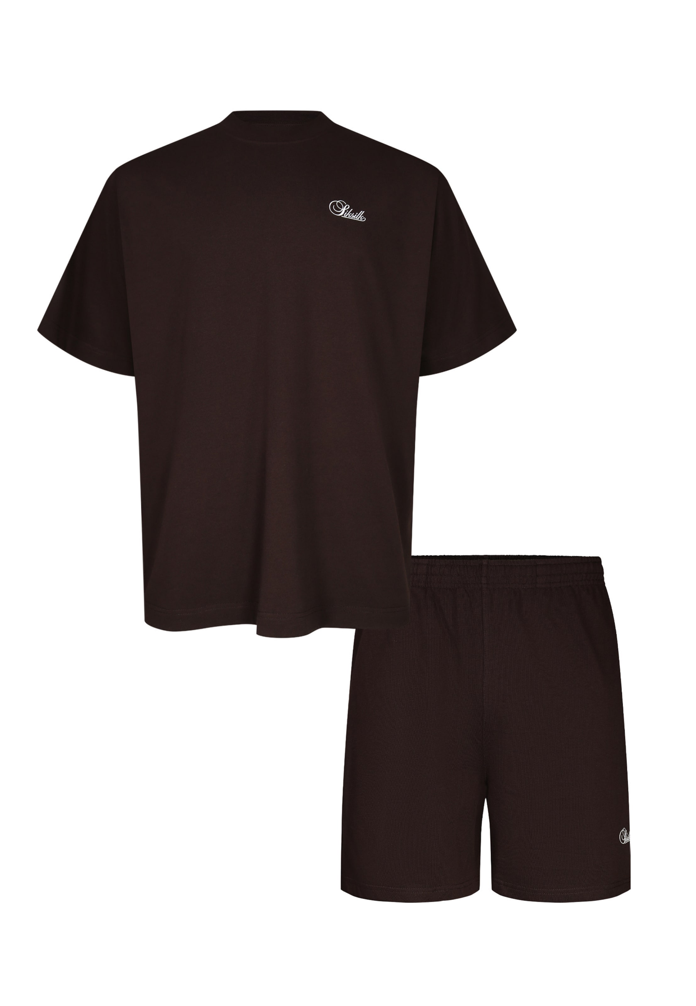 SikSilk - Roupa de casa em castanho: frente