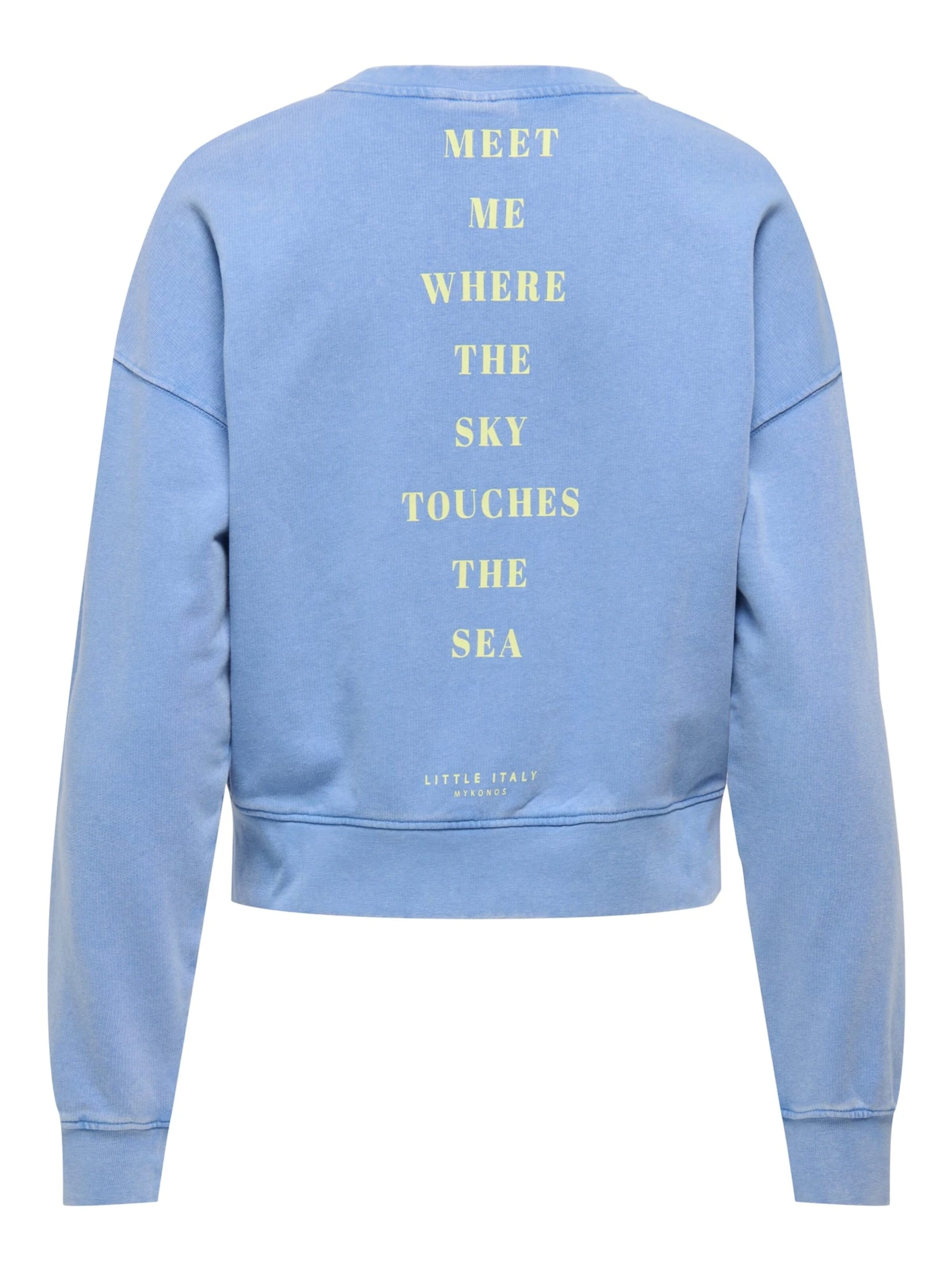 ONLY Sweatshirt 'tabba' in Blauw