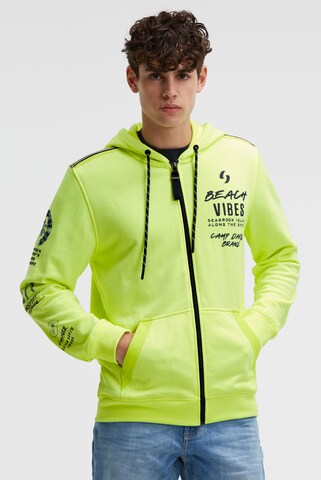 CAMP DAVID Zip-Up Hoodie in Green: front