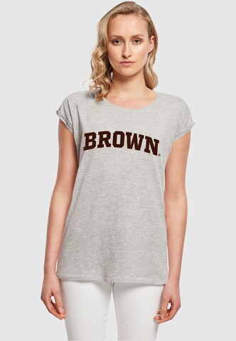 Maglietta 'Brown University - Script' di Merchcode in grigio: frontale