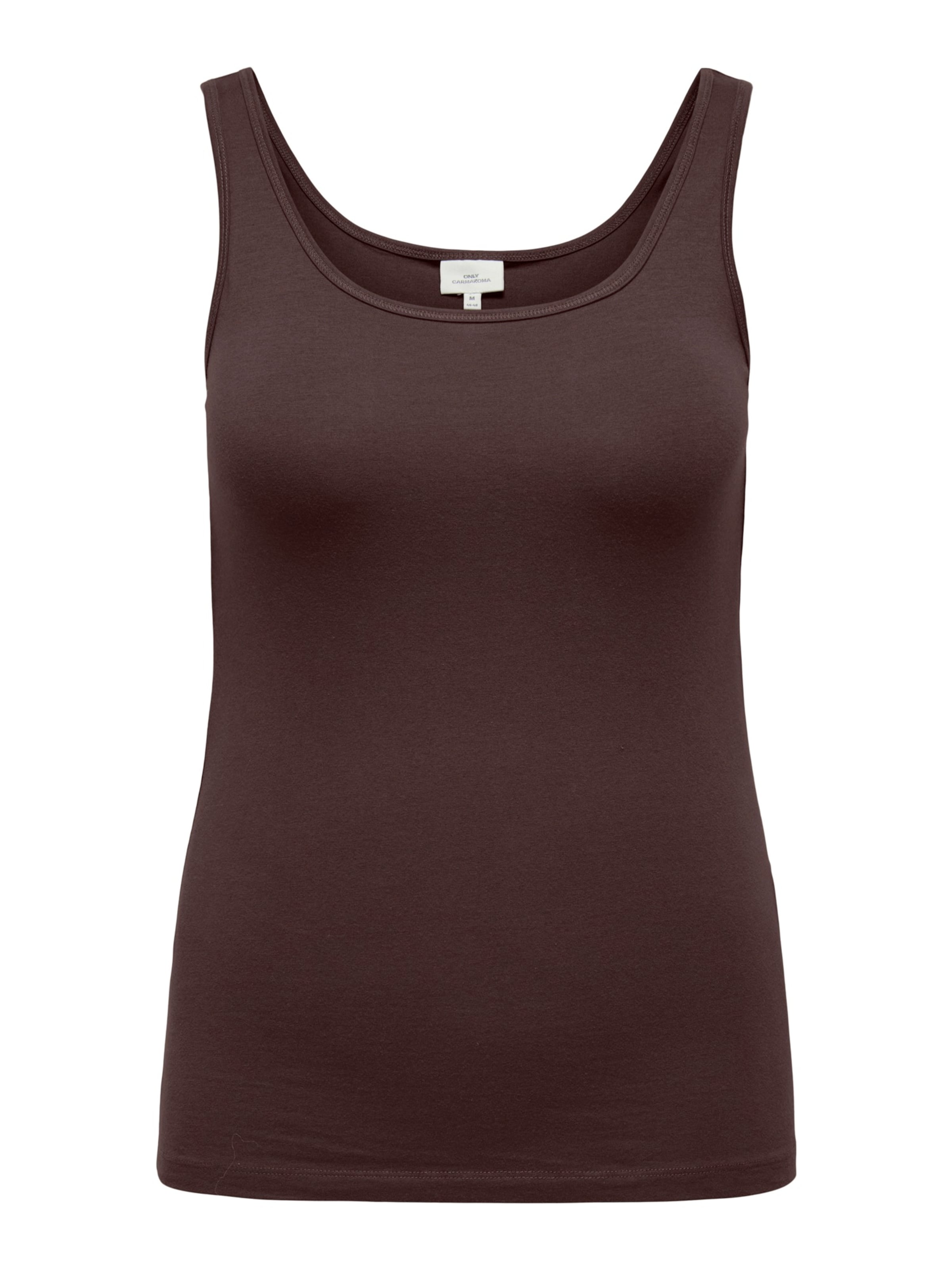ONLY Carmakoma Top 'CARTIME' v velikosti XL-XXL  | čokolada barva, Prikaz izdelka