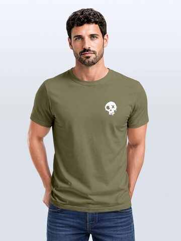 Neverless Shirt 'Skull' in Green: front