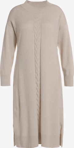 Ulla Popken Knitted dress in Beige: front