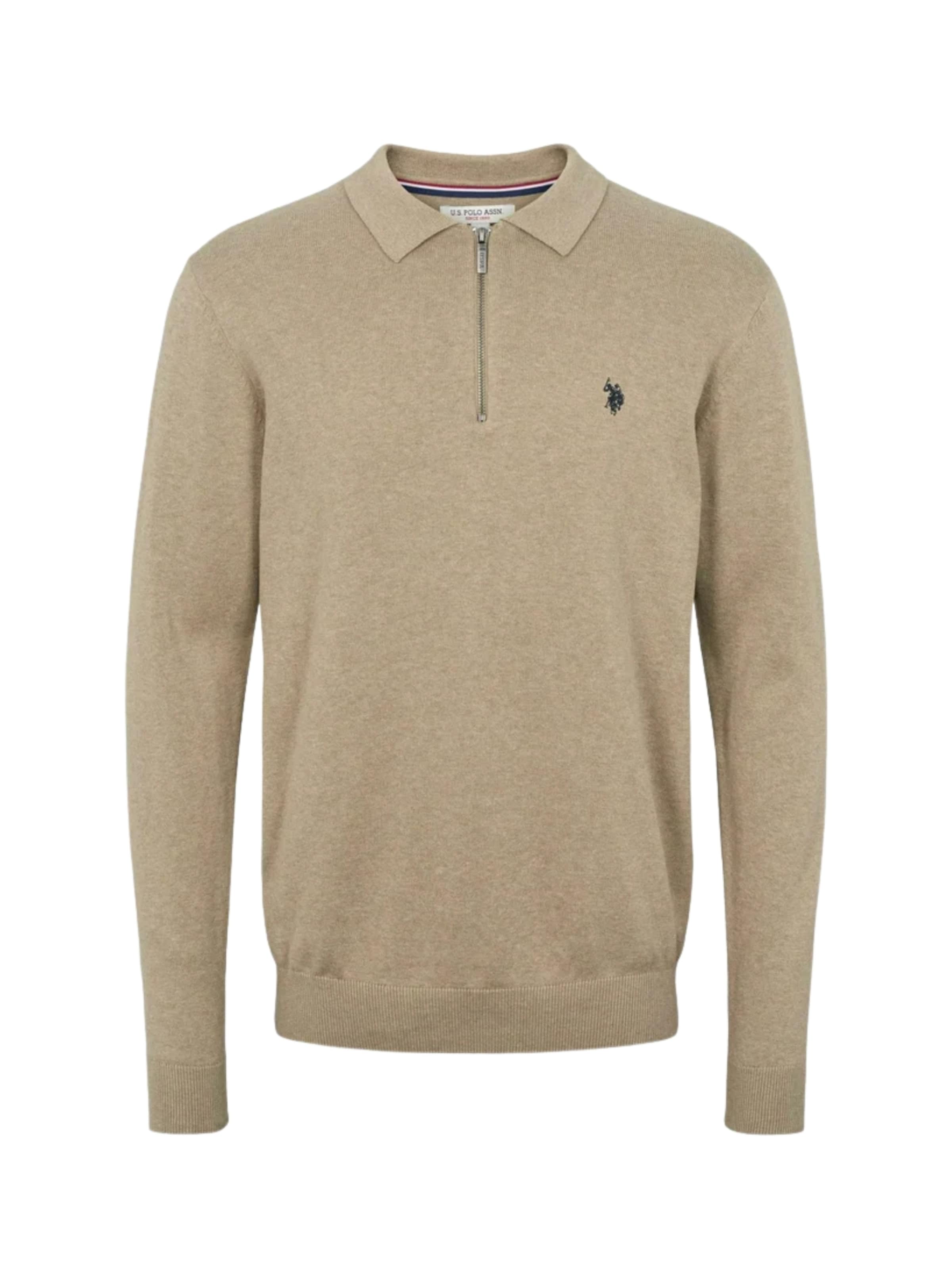 U.S. POLO ASSN. Neulepaita ' UMDave ' värissä beige: etupuoli