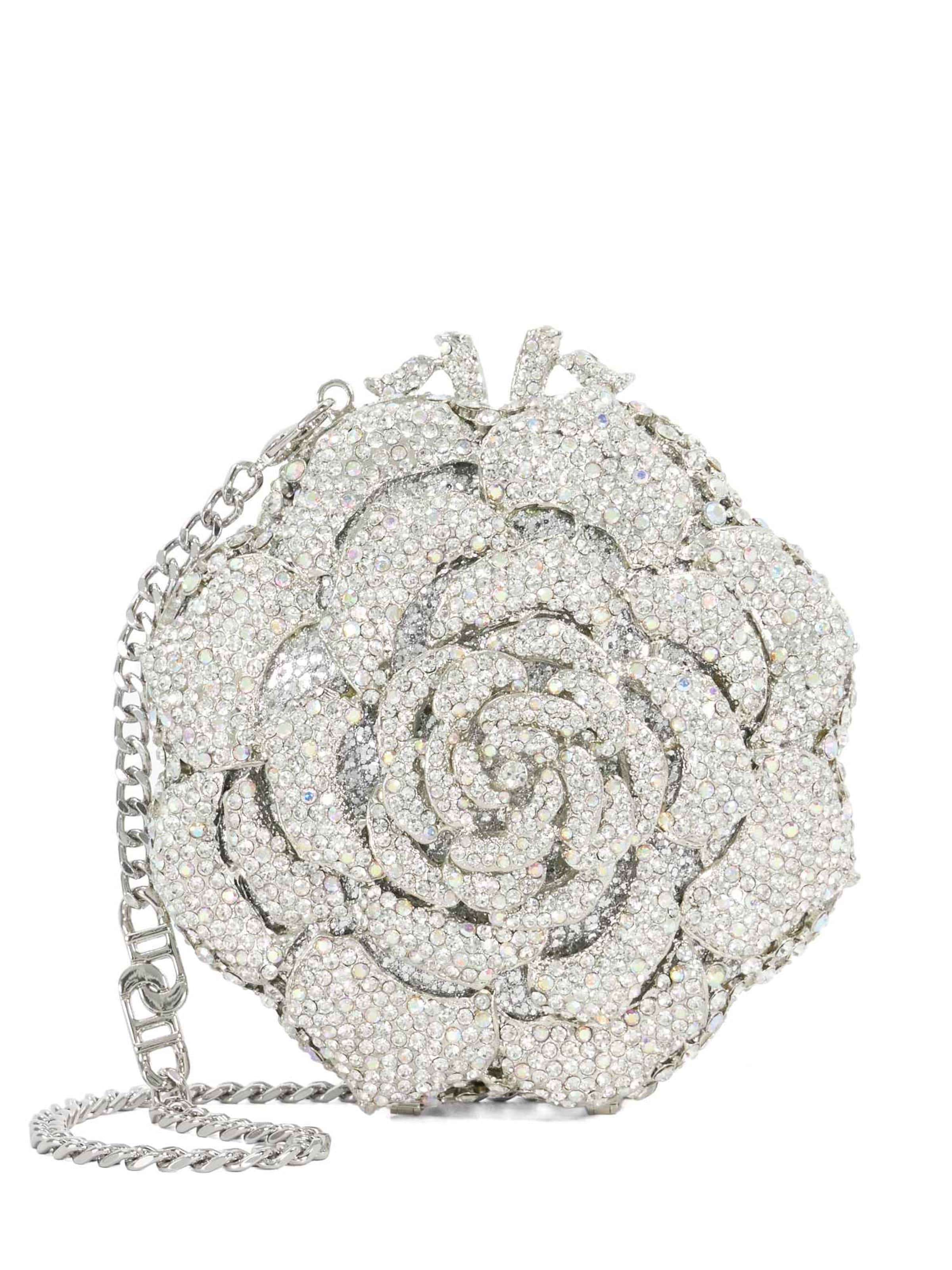 Dune LONDON Clutch 'BLING' in Silver: front