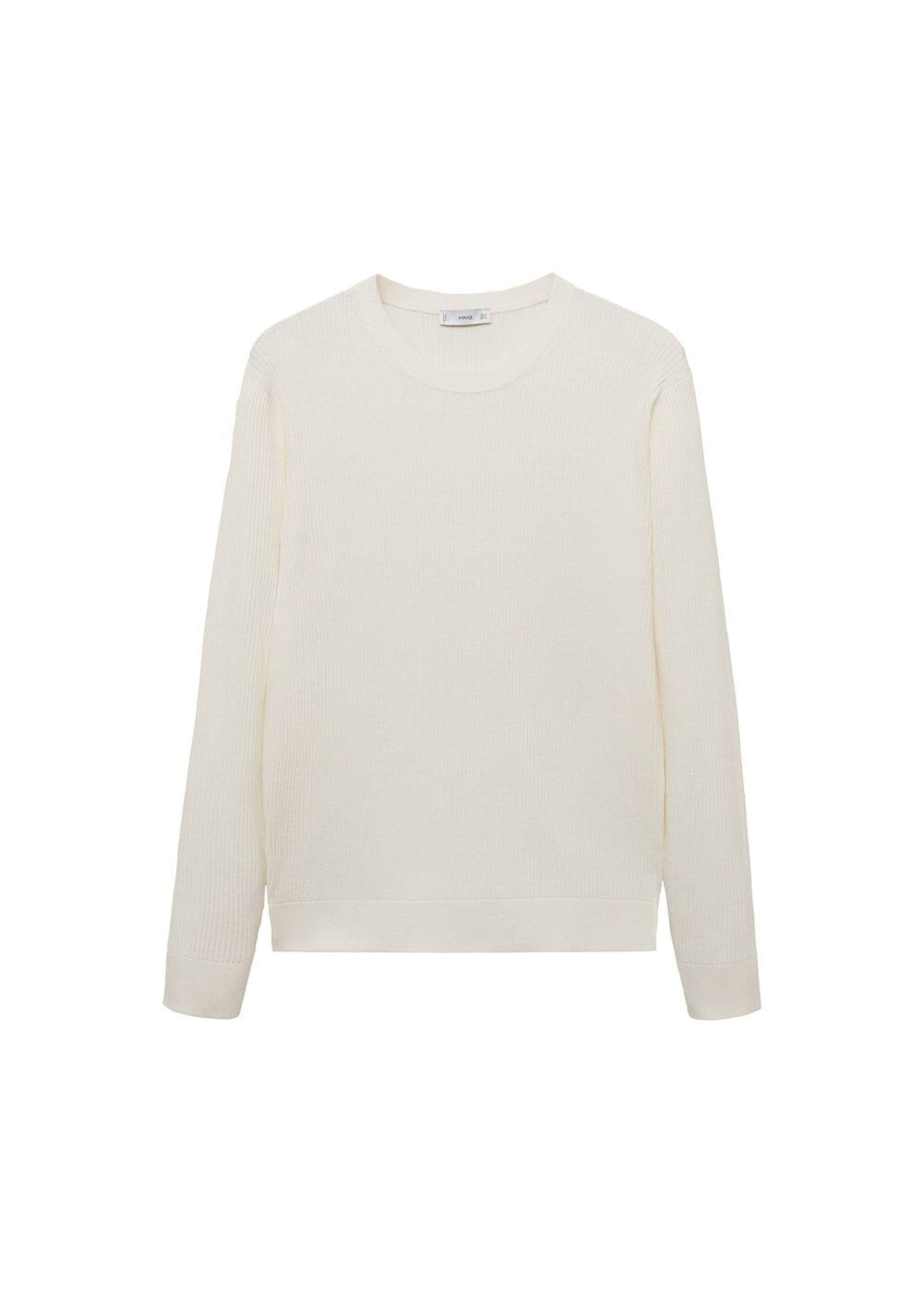 MANGO MAN Pullover 'Antigua' in Weiß: Vorderseite