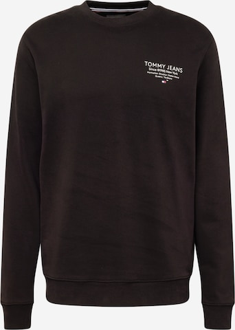 Tommy Jeans - Sweatshirt 'ESSENTIAL' em preto: frente