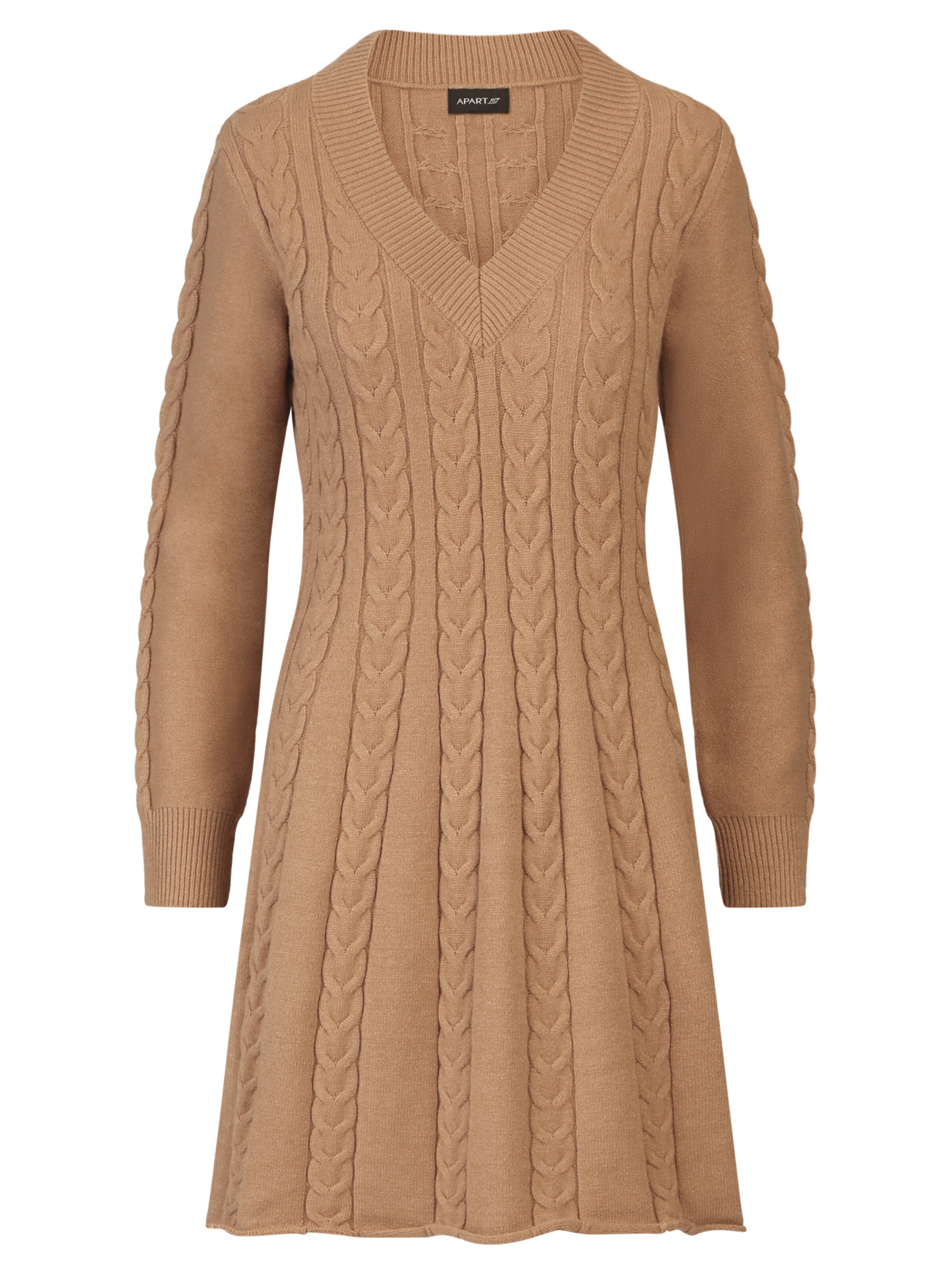 APART Knitted dress in Beige: front