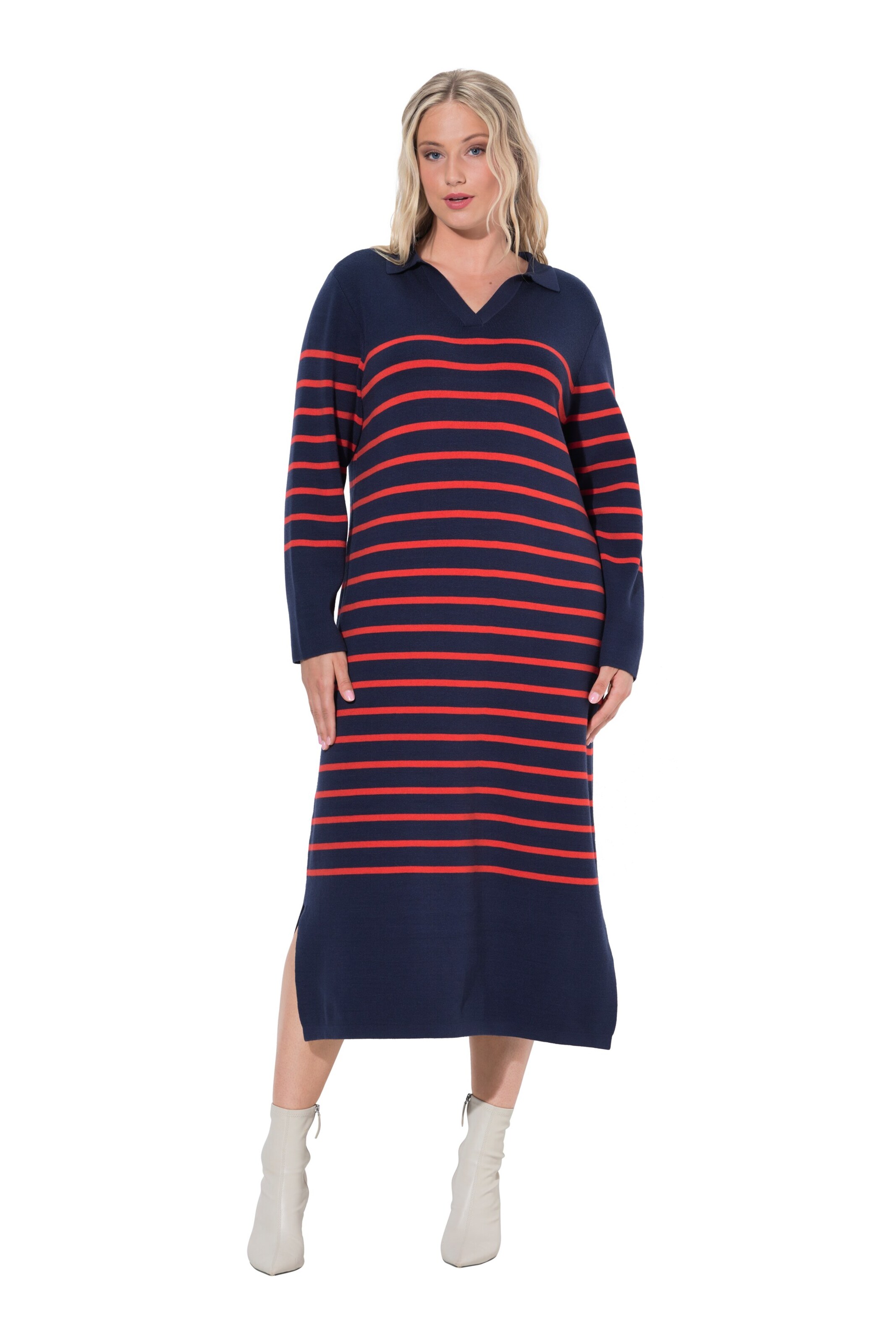 Robes en maille Ulla Popken en bleu : devant