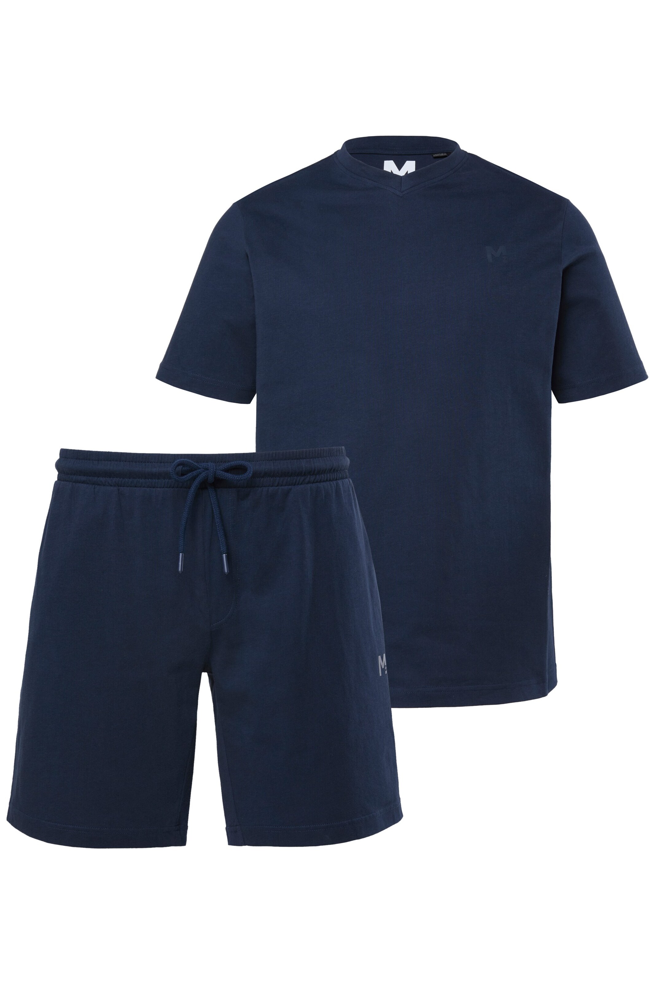 Men Plus Pyjama kurz in Blau: Vorderseite
