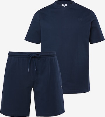 Men Plus Pyjama kurz in Blau: Vorderseite