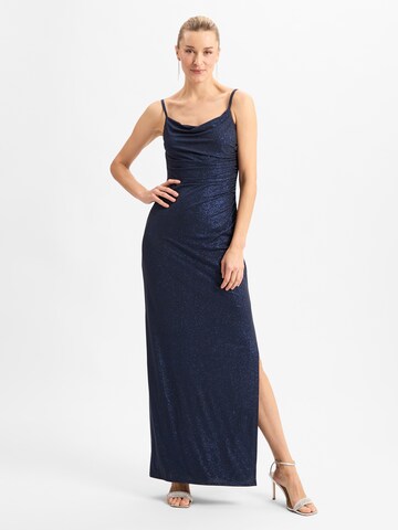 Marie Lund Abendkleid in Blau: Vorderseite