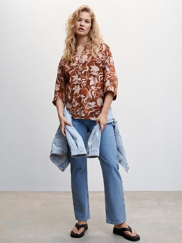 MANGO Blouse 'Ile' in Bruin