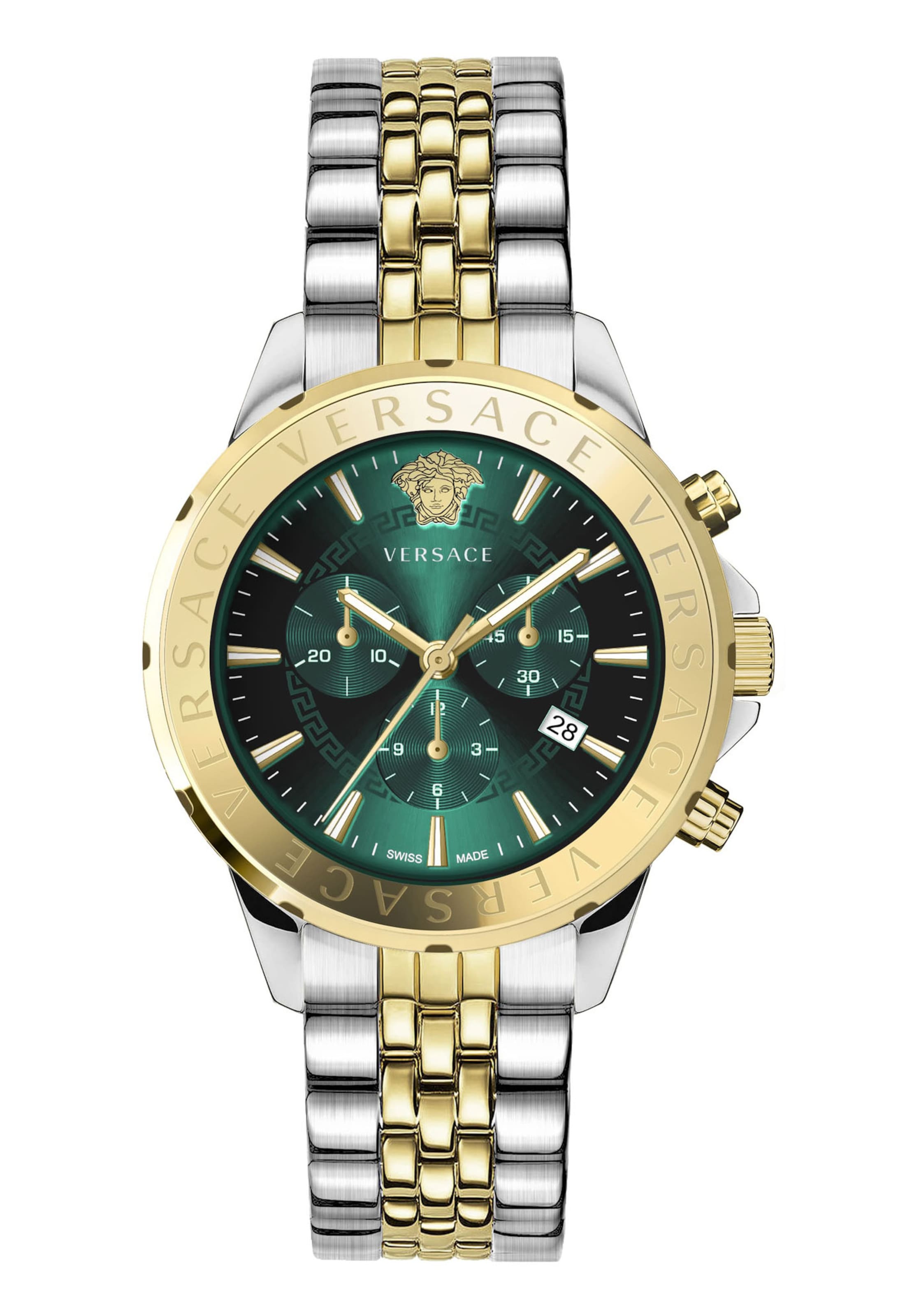 VERSACE Uhr in gold / smaragd / silber, Produktansicht
