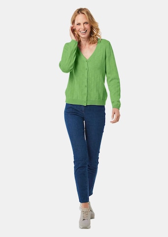 Goldner Strickjacke in Grün