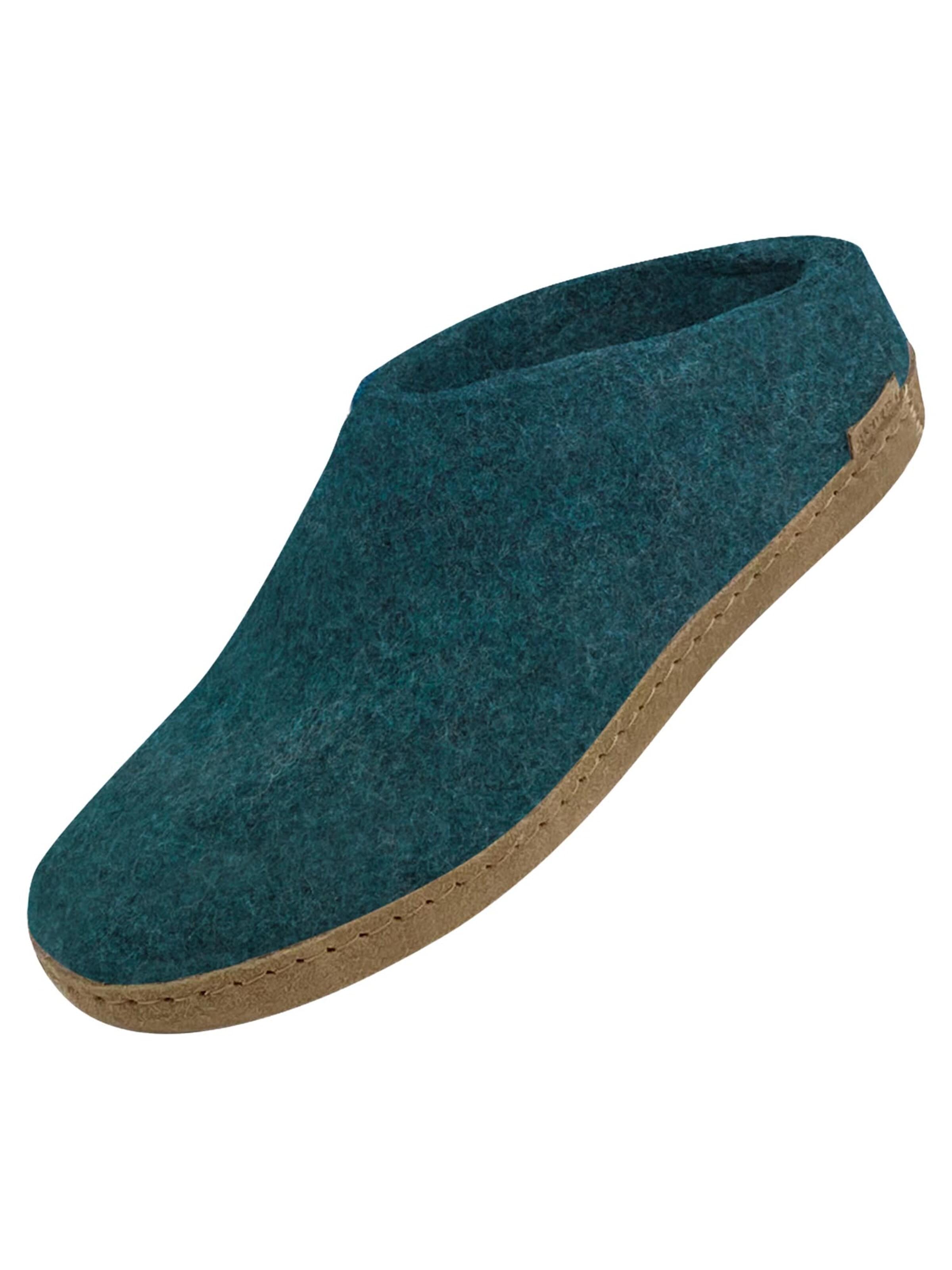 Glerups Slipper 'Ledersohle' in Blue