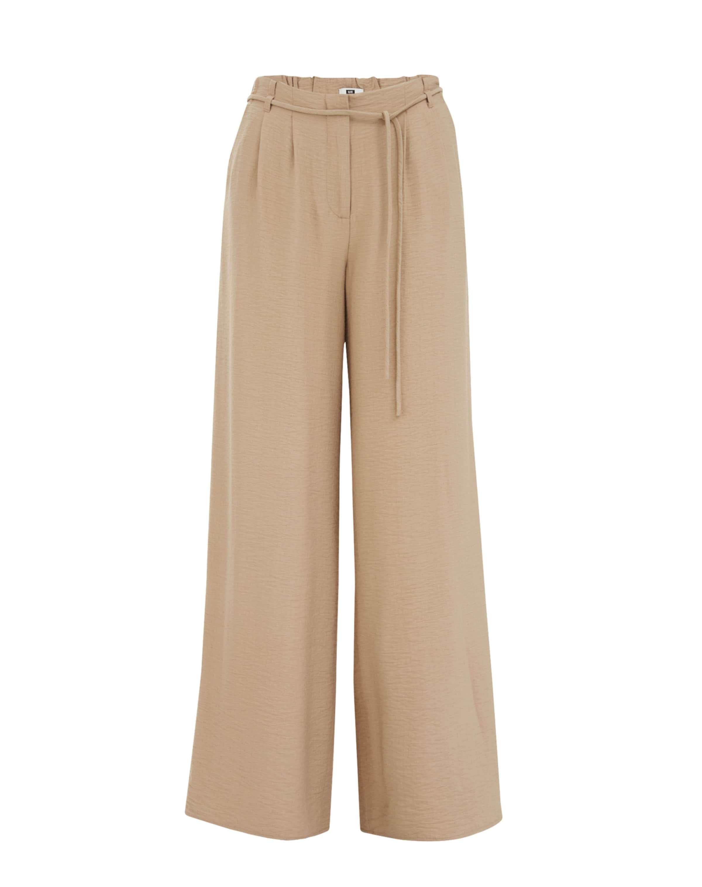 WE Fashion tavaline Voltidega püksid, värv pruun: eest vaates