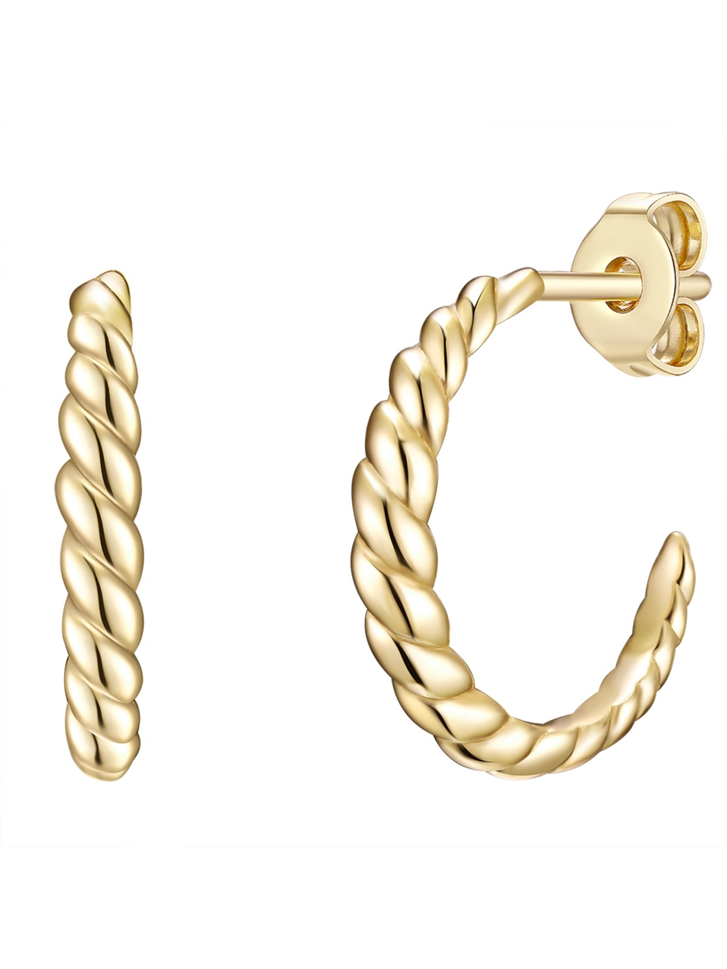 Boucles d'oreilles Lulu & Jane en or : devant