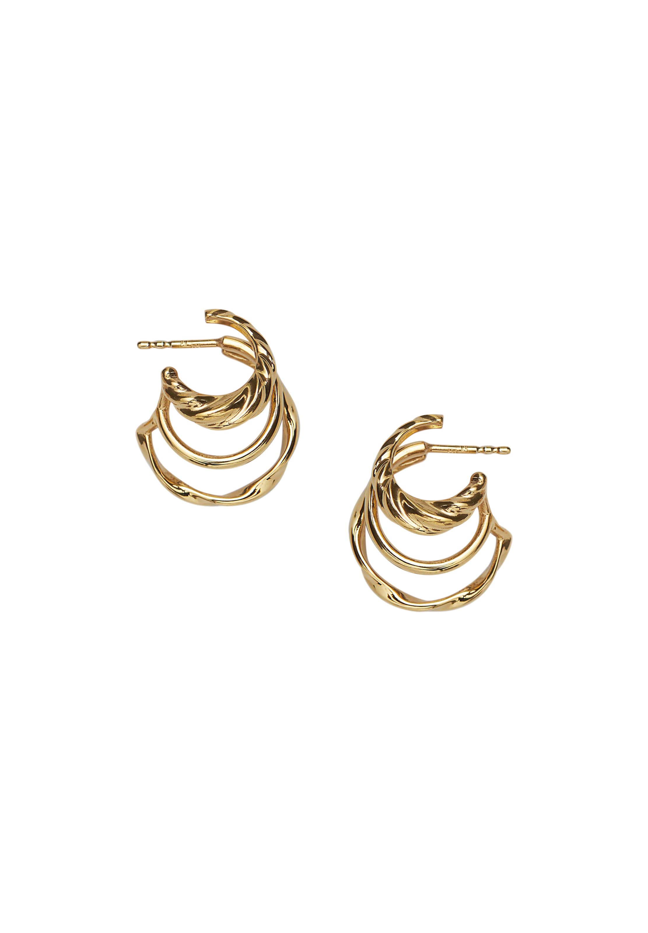 Stilnest Earrings 'Flux Triple' in Gold
