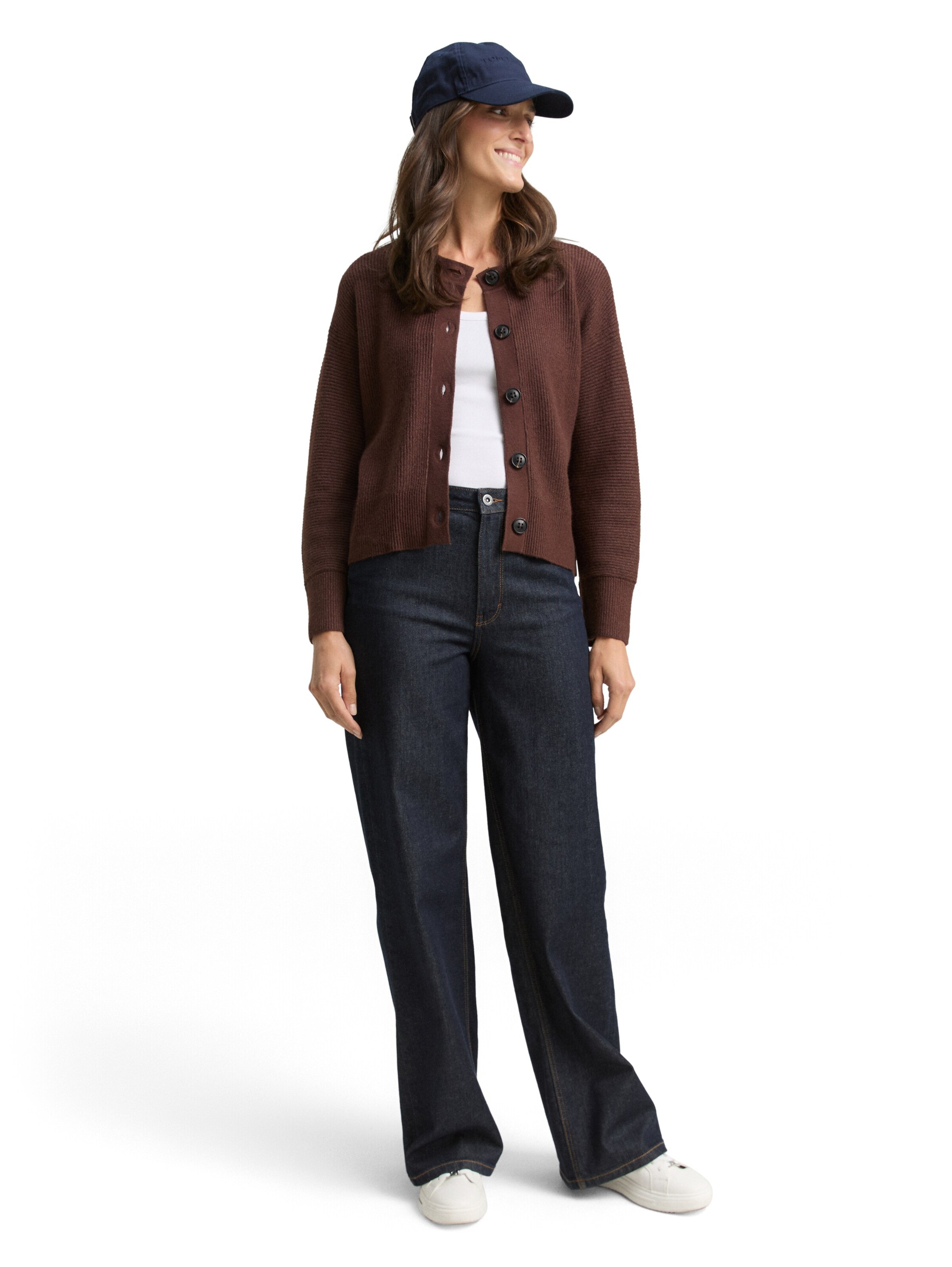 TOM TAILOR Strickjacke in Braun