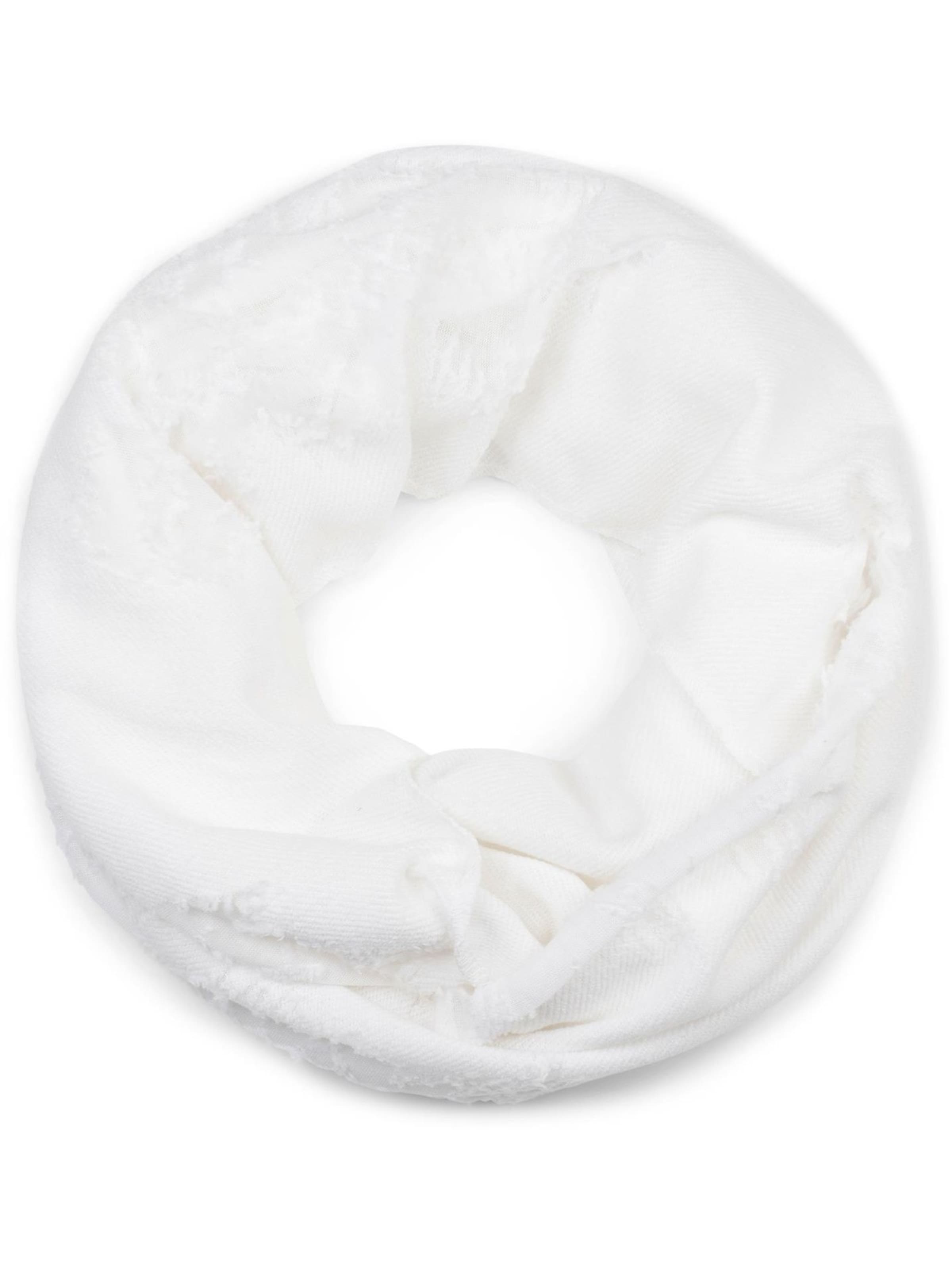 styleBREAKER Schlauchschal 'Loop Schal Destroyed Look'‌‌‌‌‌‌ in Weiß: Vorderseite