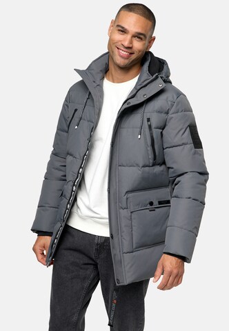INDICODE JEANS Winter Jacket 'Wess' in Grey