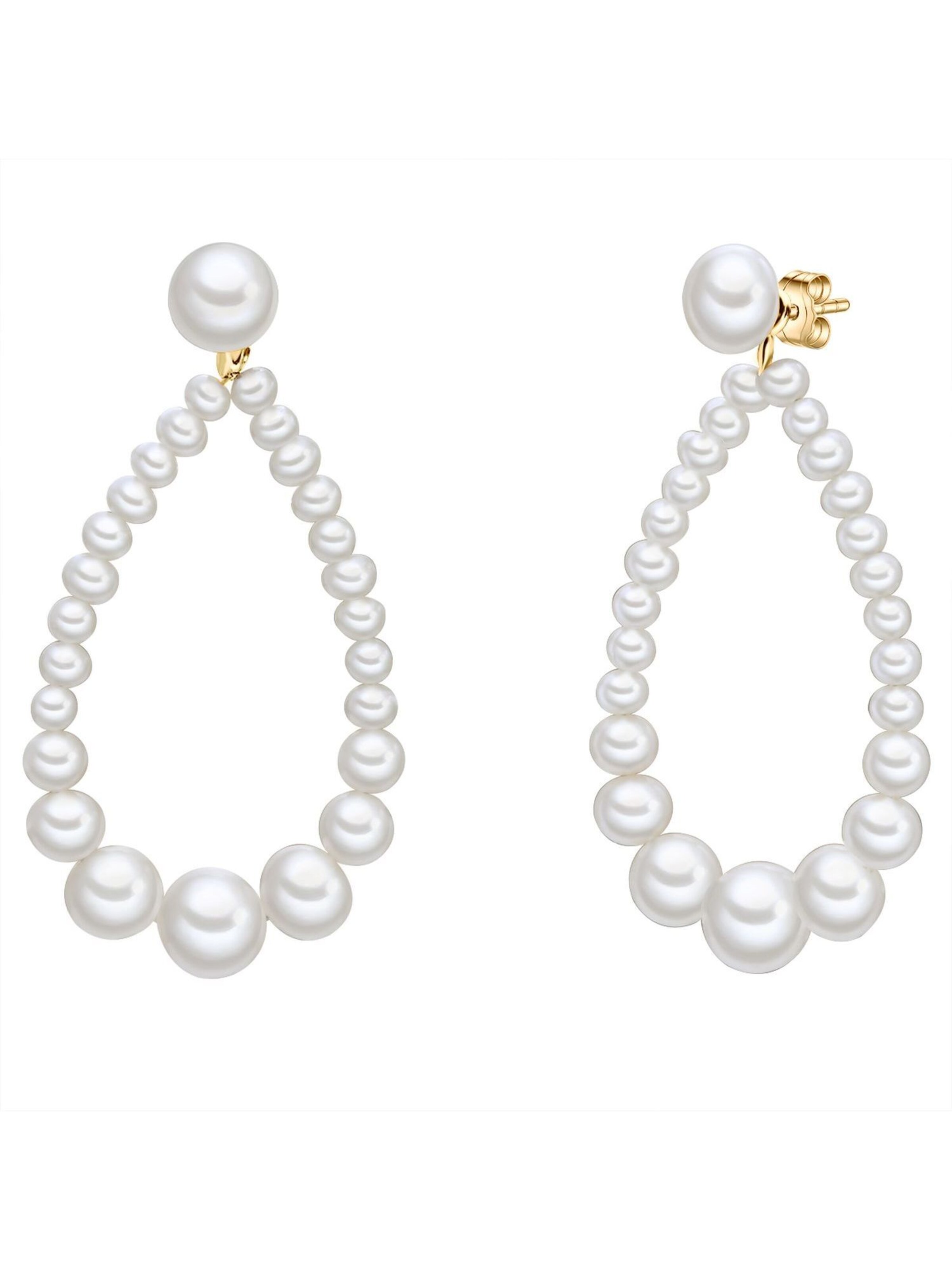 Valero Pearls Earrings in White: front