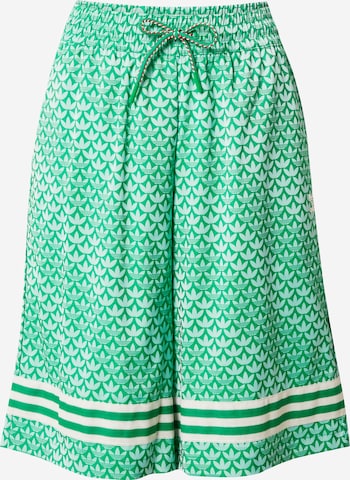 Wide Leg Pantalon 'Adicolor 70S Satin' ADIDAS ORIGINALS en vert : devant