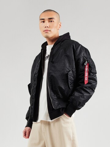 ALPHA INDUSTRIES Prehodna jakna 'MA-1' | črna barva: sprednja stran