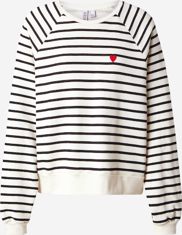 Sweat-shirt 'PCGRETA' PIECES en blanc : devant