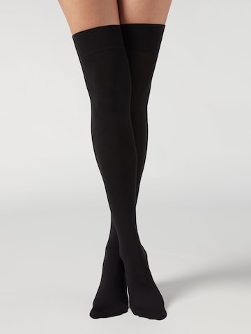 CALZEDONIA Hold-up stockings in Black: front