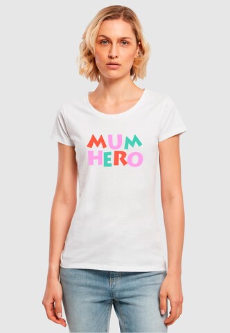 ABSOLUTE CULT Shirt 'Mother's Day - Mum Hero' in White: front