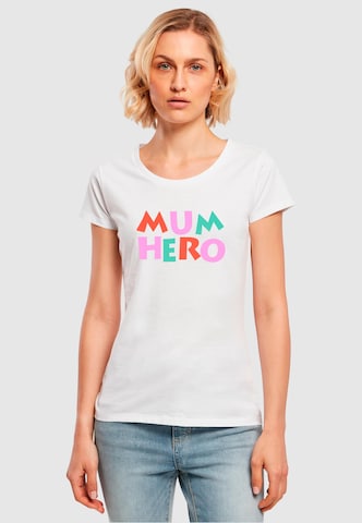 ABSOLUTE CULT T-Shirt 'Mother's Day - Mum Hero' in Weiß: predná strana