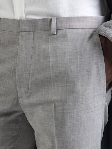 Coupe slim Pantalon à plis 'Hesten253X-MH' HUGO en gris