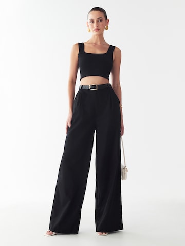 Willa Wide Leg Hose 'Rise' in Schwarz