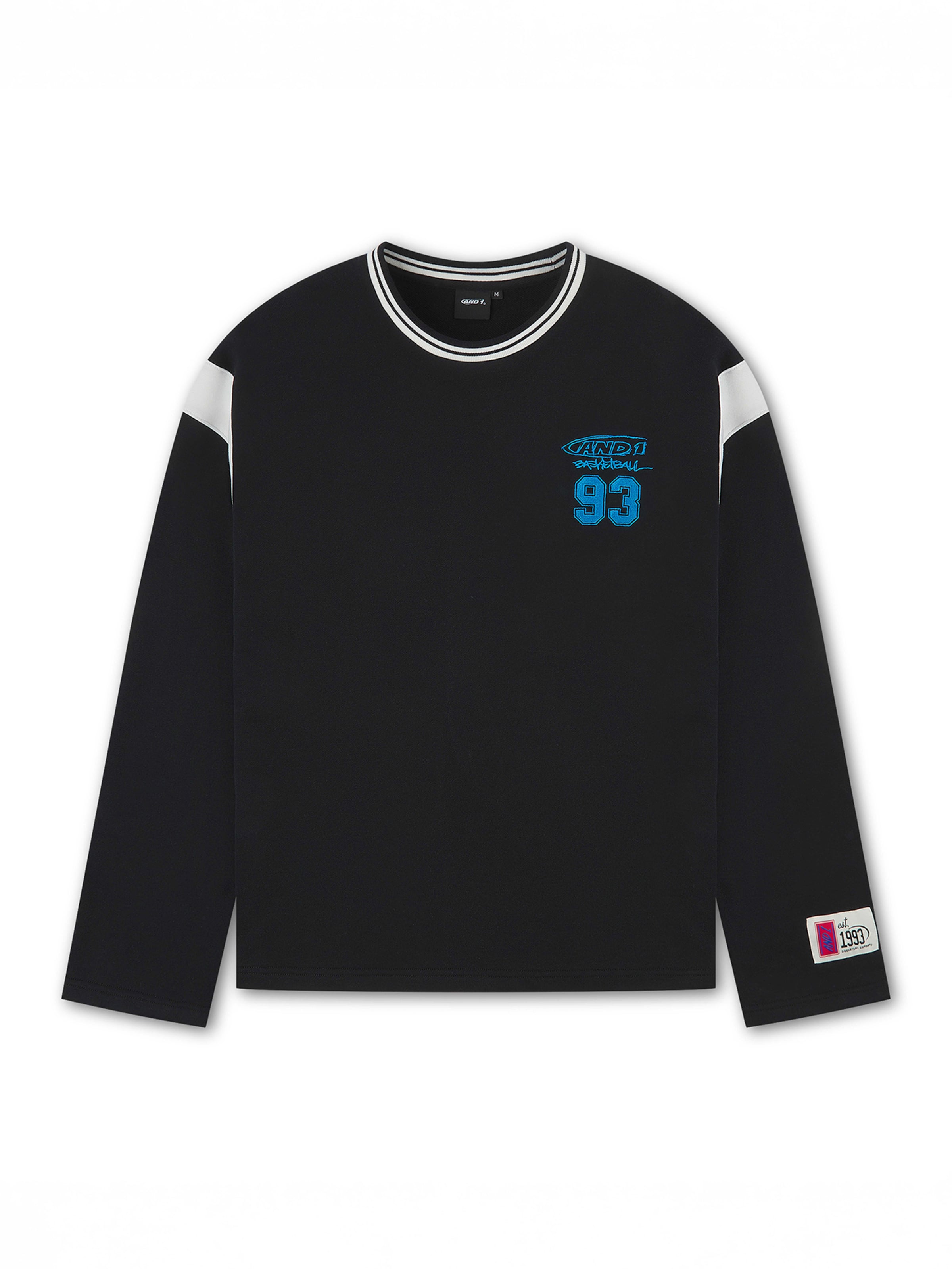 AND1 Sweatshirt 'Core 93' in Zwart: voorkant