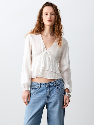 MANGO TEEN Blus 'Coast' i vit: framsida