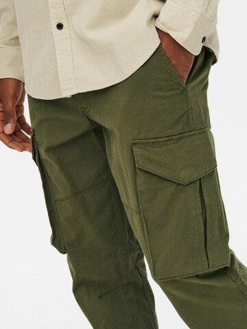 Tapered Pantaloni cargo 'Kim' di Only & Sons in verde