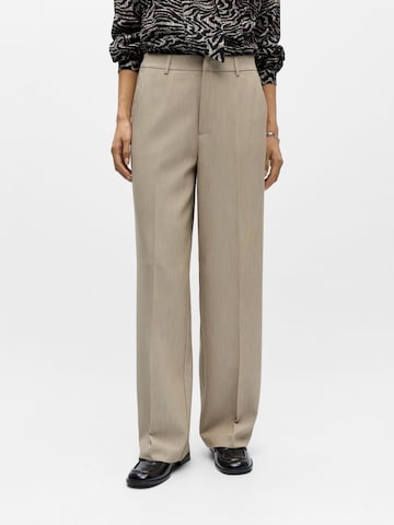 OBJECT Loosefit Bukser med fals 'OBJSIGRID' i beige: forside