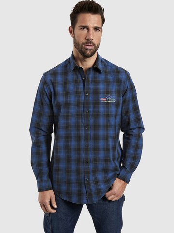 Jan Vanderstorm Comfort fit Button Up Shirt 'Eeka' in Blue: front