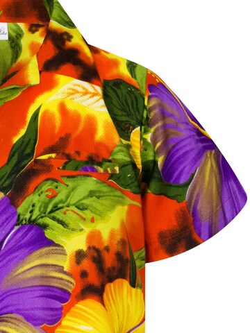 King Kameha Shirt 'Big Flower' in Orange