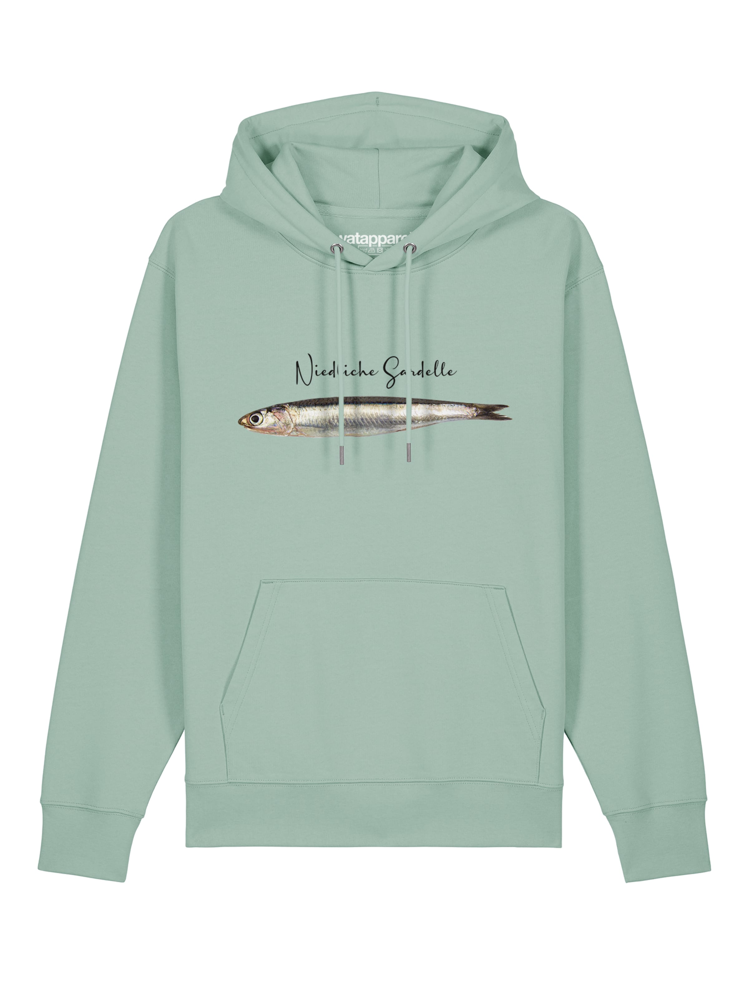 Watapparel Sweatshirt Niedliche Sardelle' in Grün: Vorderseite