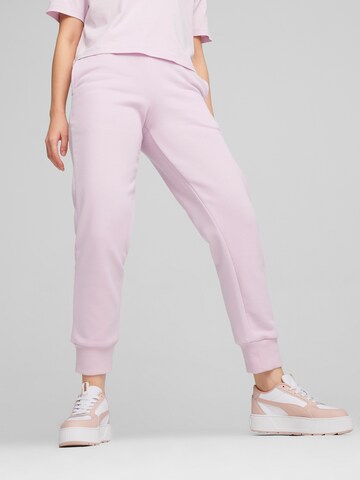 PUMA Ozke Športne hlače 'ESS' | roza barva: sprednja stran