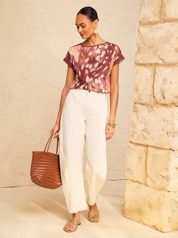 T-shirt love & roses en marron