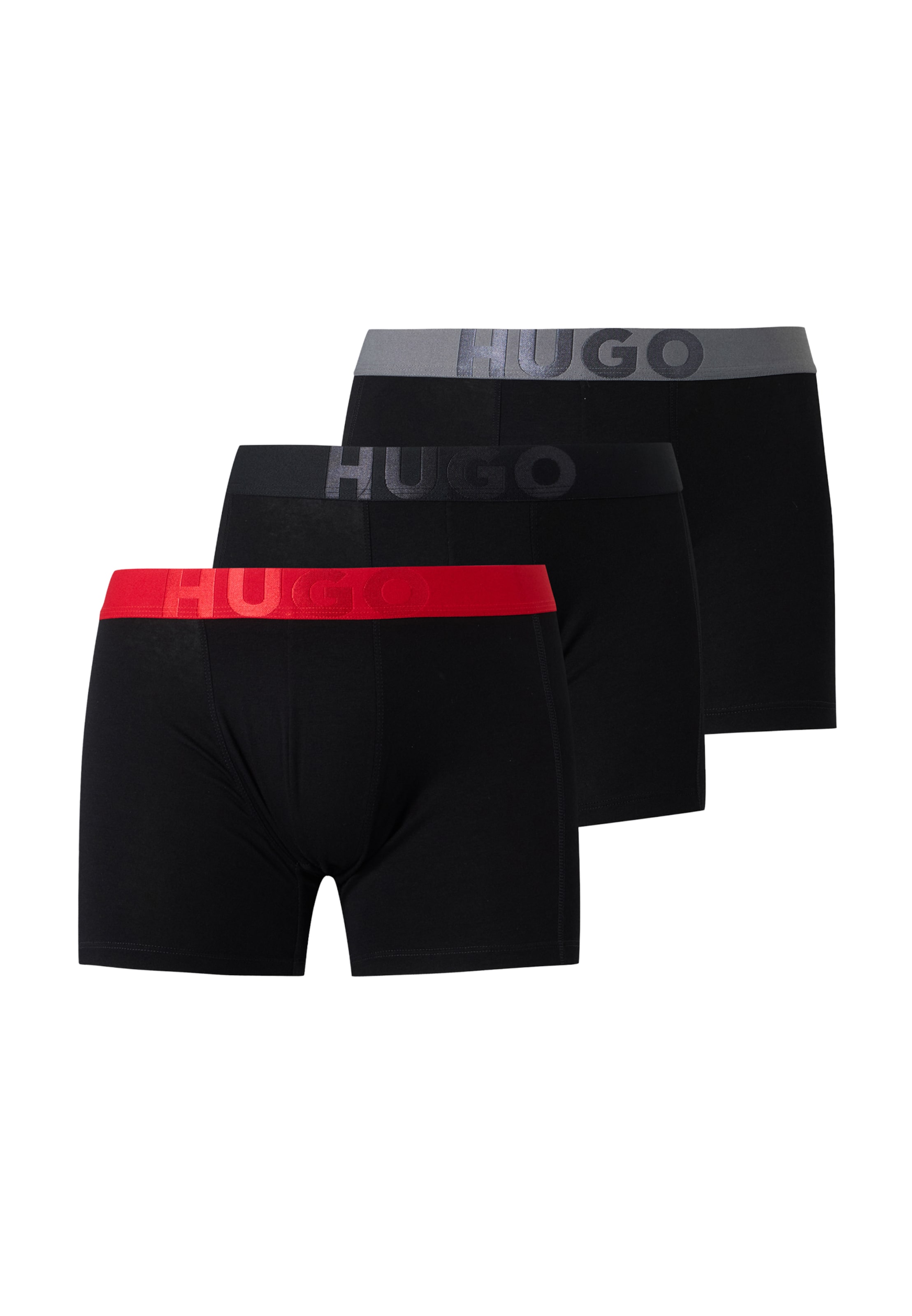HUGO Trunks 'VELVE' in M in grau / rot / schwarz, Produktansicht