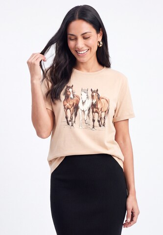 T-shirt usha BLACK LABEL en orange : devant